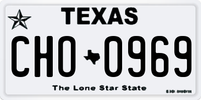 TX license plate CHO0969