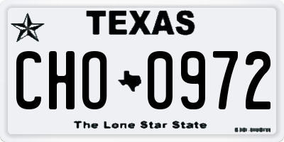 TX license plate CHO0972