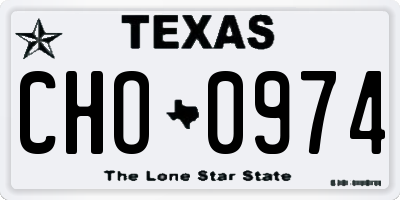 TX license plate CHO0974