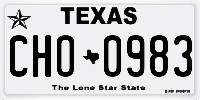 TX license plate CHO0983