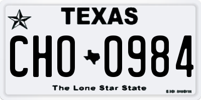 TX license plate CHO0984