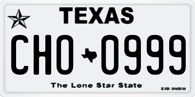 TX license plate CHO0999