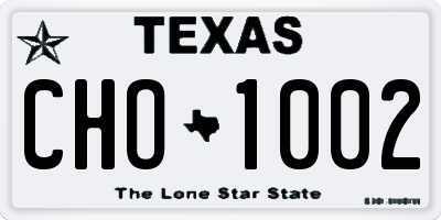 TX license plate CHO1002