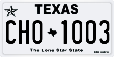 TX license plate CHO1003