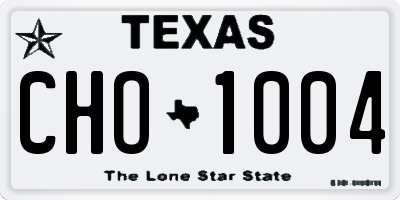 TX license plate CHO1004