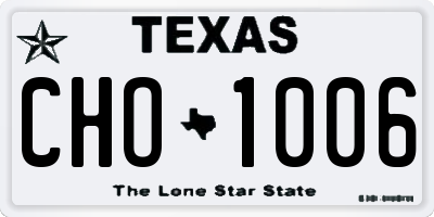 TX license plate CHO1006