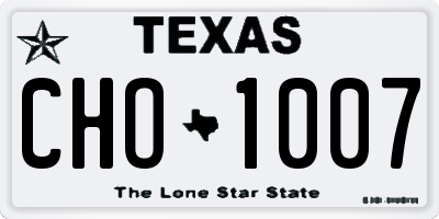 TX license plate CHO1007