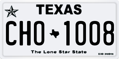 TX license plate CHO1008