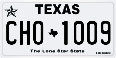 TX license plate CHO1009