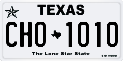 TX license plate CHO1010