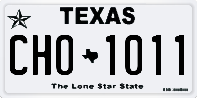 TX license plate CHO1011