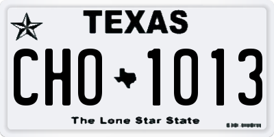 TX license plate CHO1013