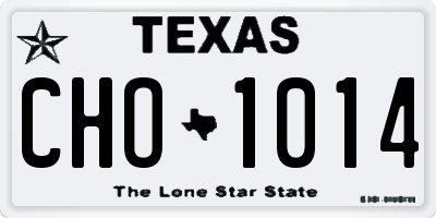 TX license plate CHO1014