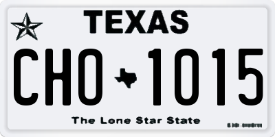 TX license plate CHO1015