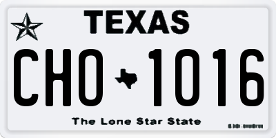 TX license plate CHO1016