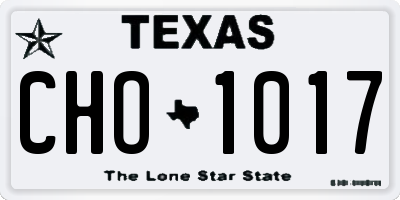 TX license plate CHO1017