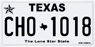 TX license plate CHO1018