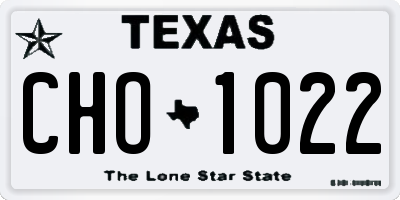 TX license plate CHO1022