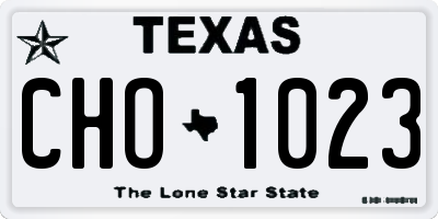 TX license plate CHO1023
