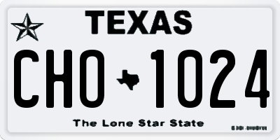 TX license plate CHO1024