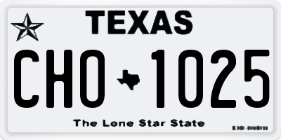 TX license plate CHO1025