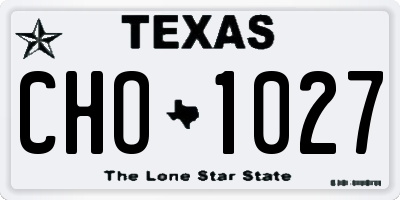 TX license plate CHO1027