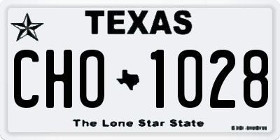 TX license plate CHO1028