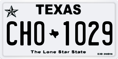 TX license plate CHO1029