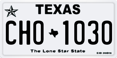 TX license plate CHO1030