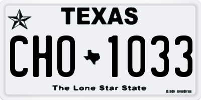 TX license plate CHO1033