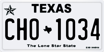 TX license plate CHO1034