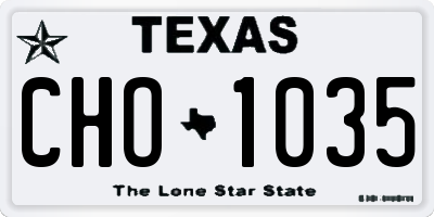 TX license plate CHO1035