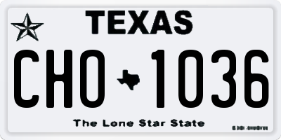 TX license plate CHO1036