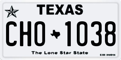 TX license plate CHO1038