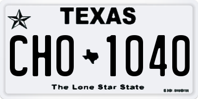 TX license plate CHO1040