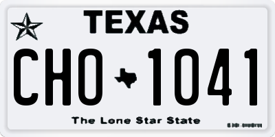 TX license plate CHO1041