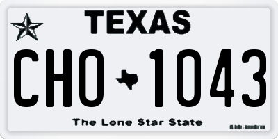 TX license plate CHO1043