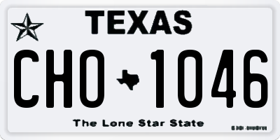 TX license plate CHO1046