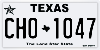 TX license plate CHO1047