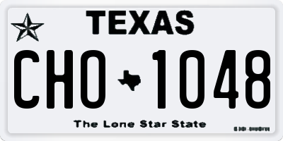 TX license plate CHO1048
