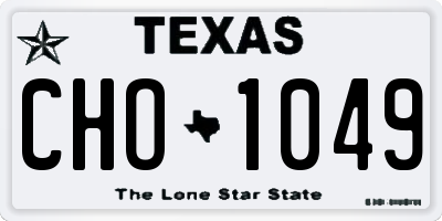 TX license plate CHO1049
