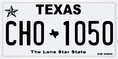 TX license plate CHO1050