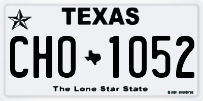 TX license plate CHO1052