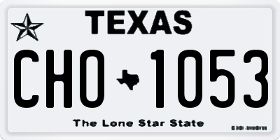 TX license plate CHO1053