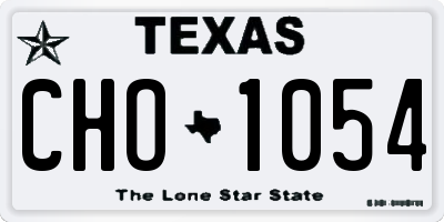 TX license plate CHO1054