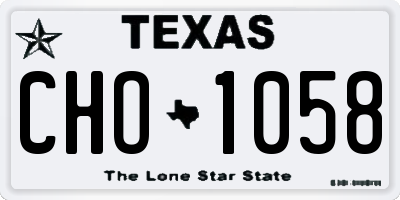 TX license plate CHO1058