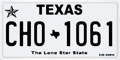 TX license plate CHO1061