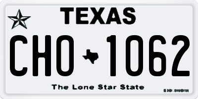 TX license plate CHO1062