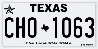 TX license plate CHO1063