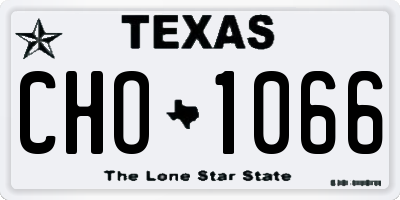 TX license plate CHO1066